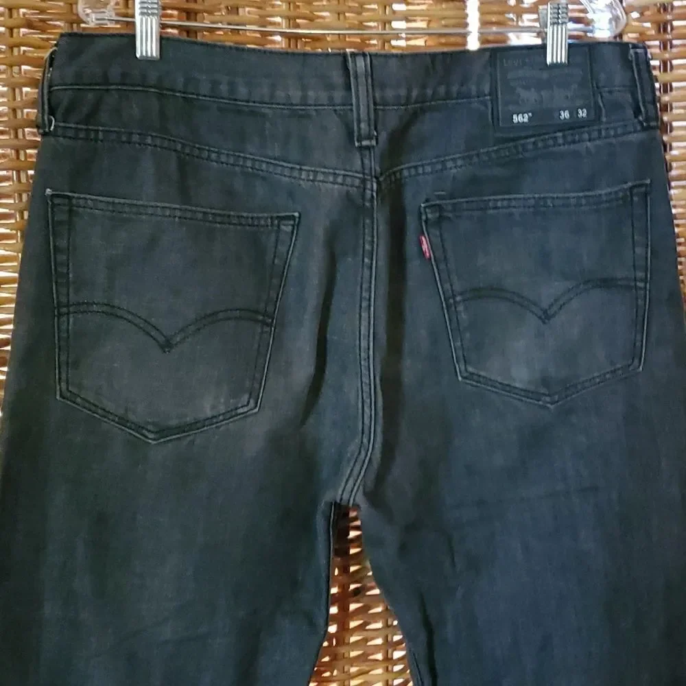 Levi's 562 Loose Taper Black Jeans 36 x 29